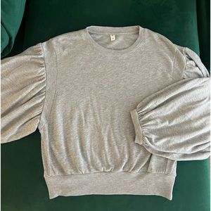 !!! BP Grey Balloon Sleeve Top, SZ MED